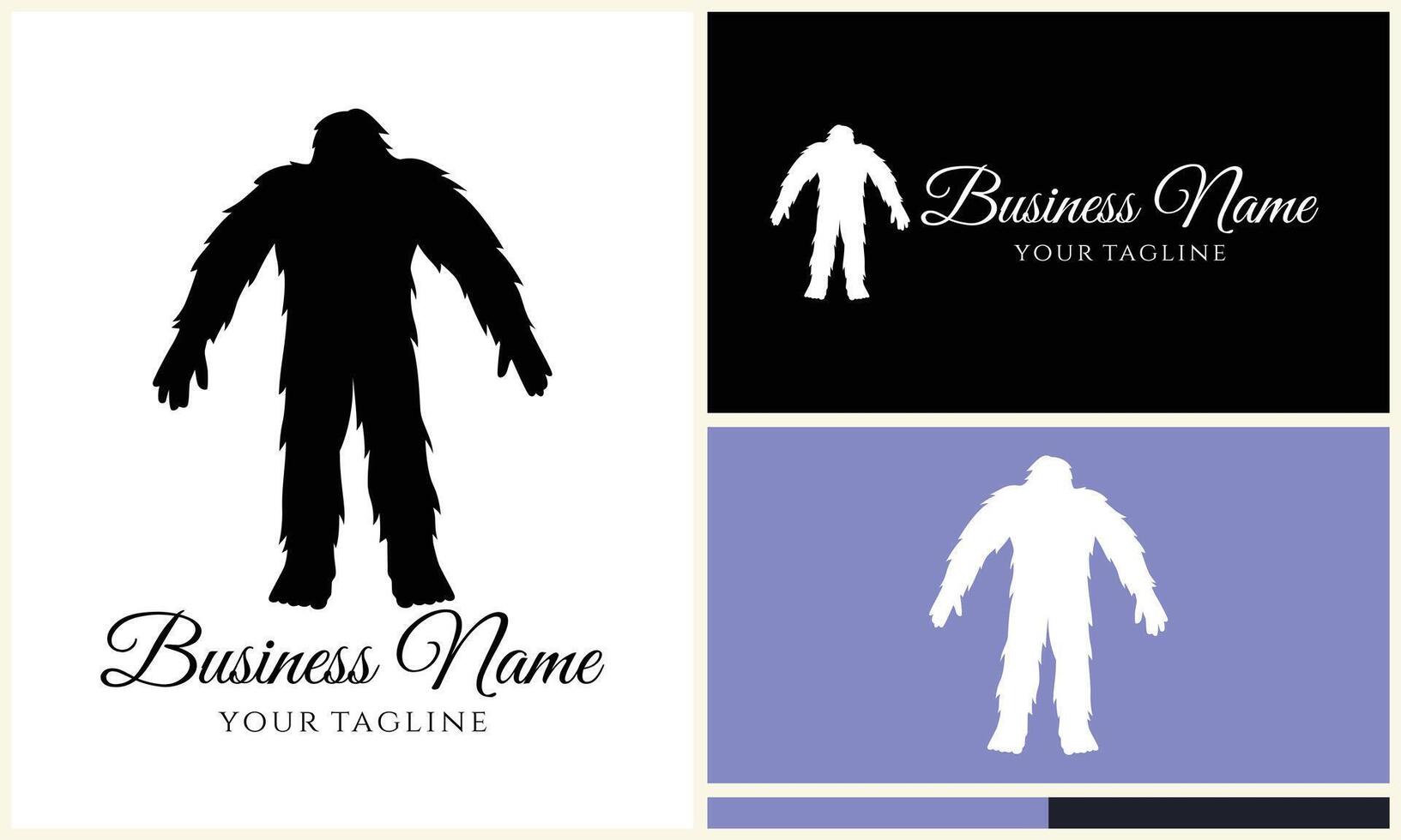 silhouette bigfoot vector logo template