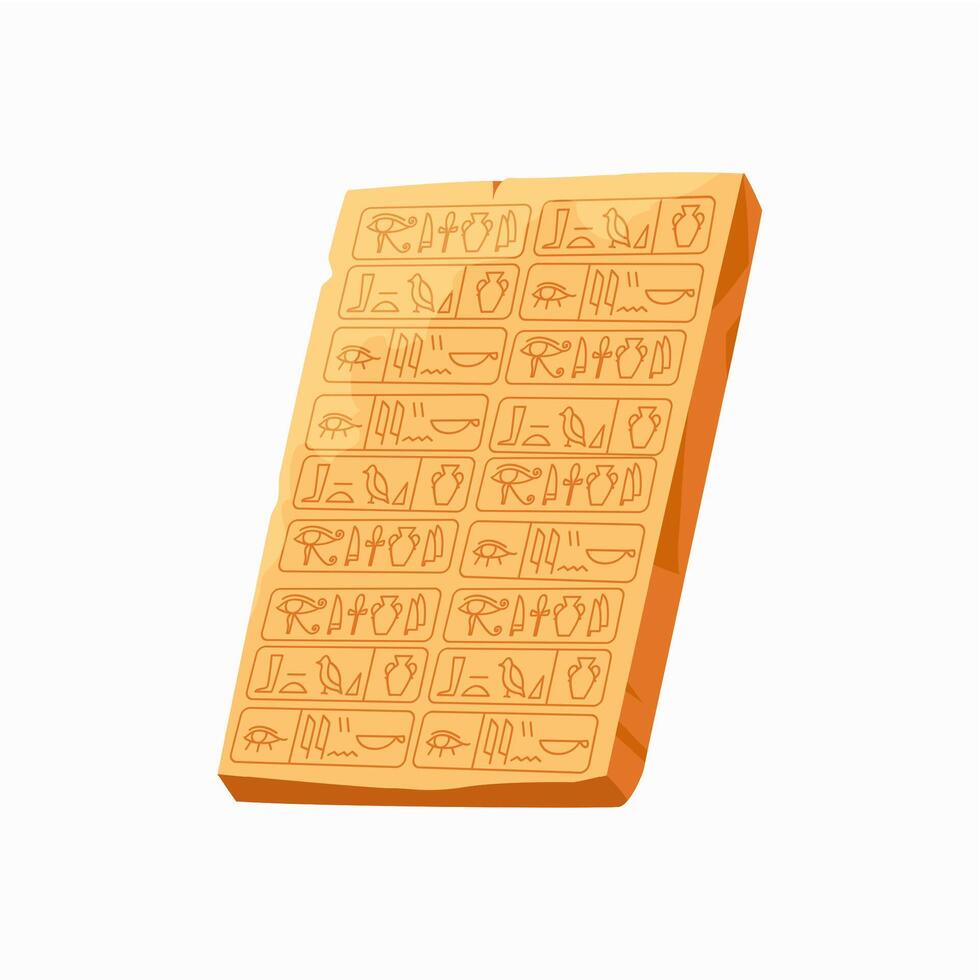 Arcade game Egyptian stone board with hieroglyphs vector