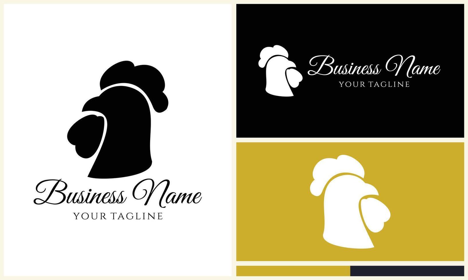 chicken hen rooster logo template vector