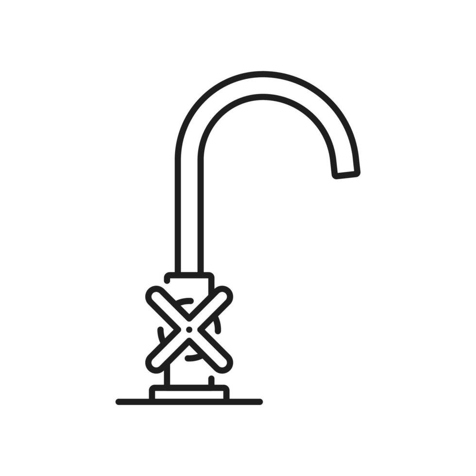 Tap kitchen and bathroom compression faucet icon vector