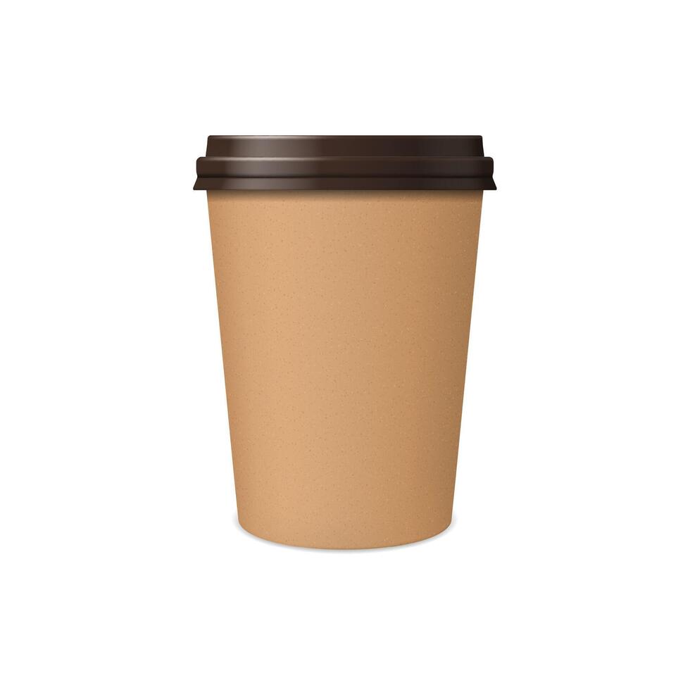 Realistic coffee paper cup or mug 3d vector mockup