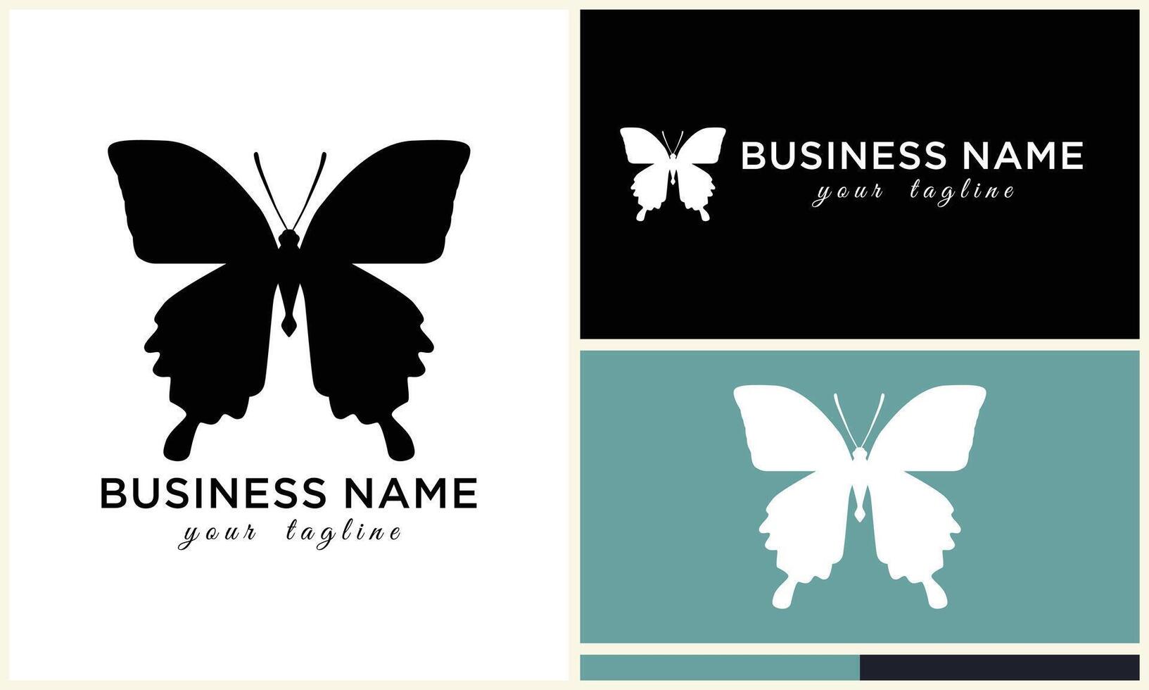 silhouette butterfly vector logo template