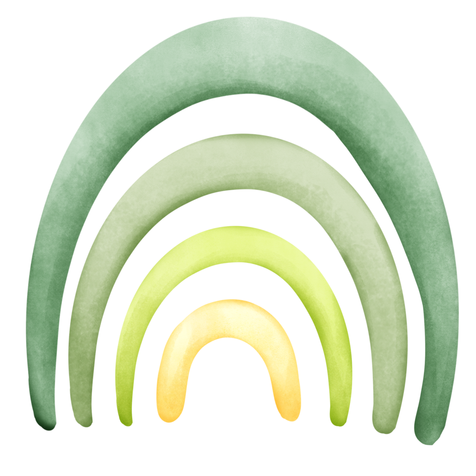 verde boho arcobaleno pastello acquerello illustrazione, isolato png