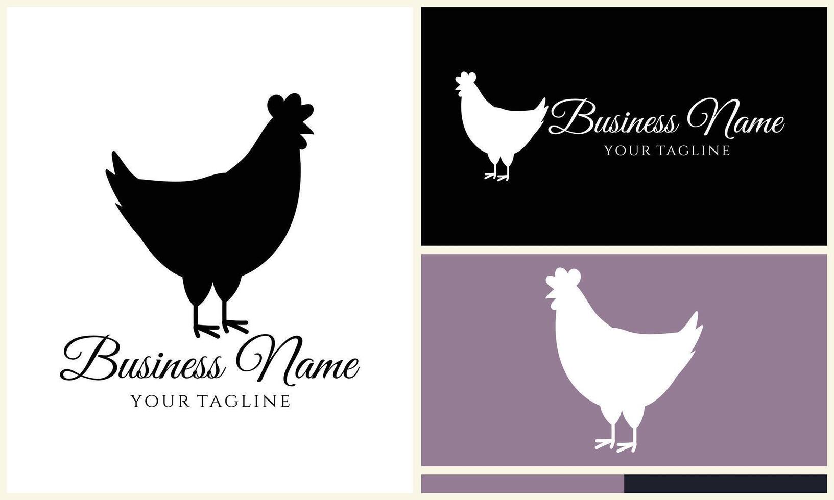 chicken hen rooster logo template vector