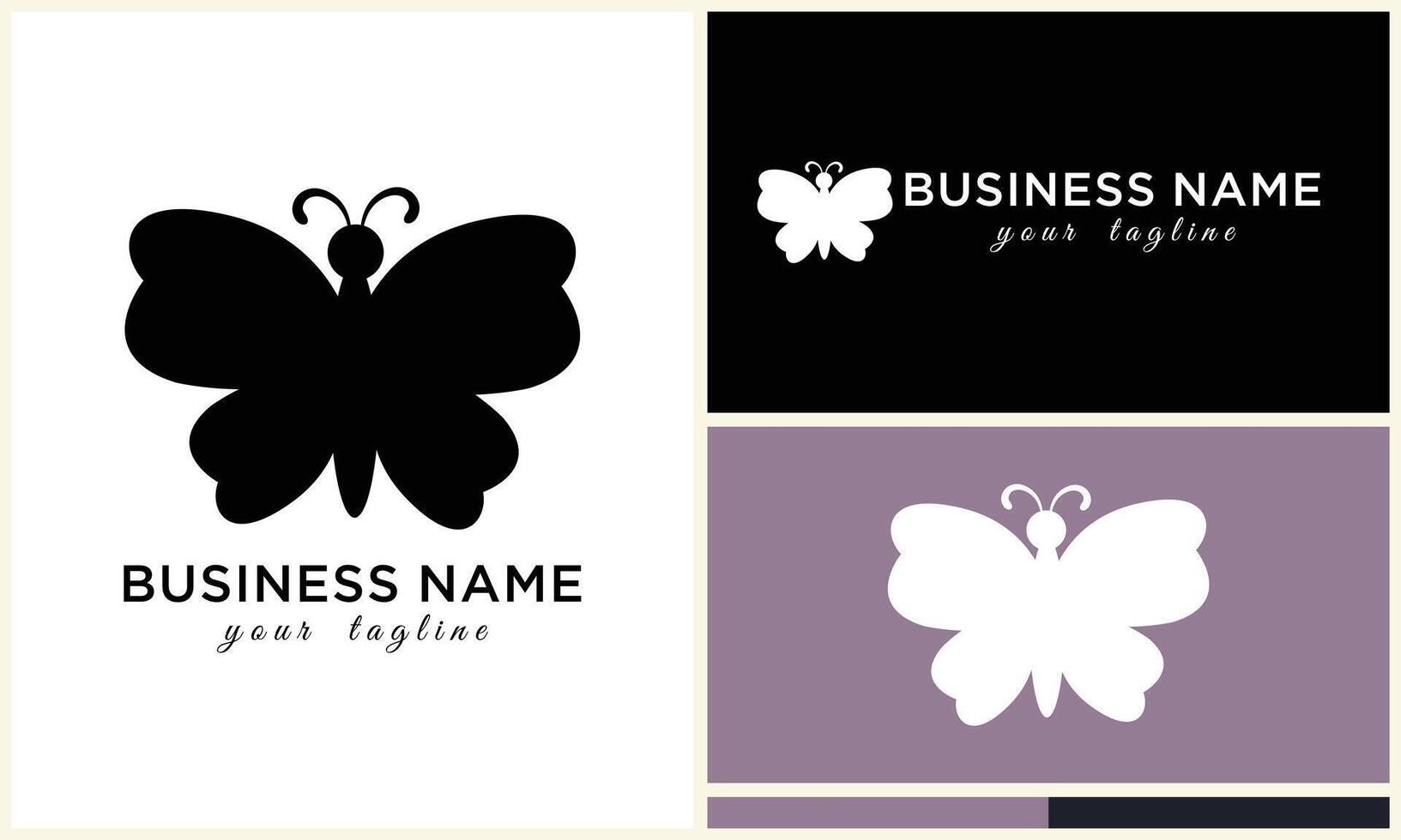 silhouette butterfly vector logo template