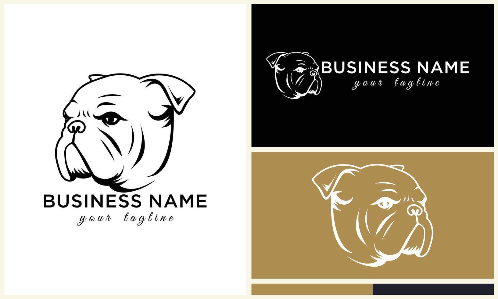 line head bulldog logo template vector