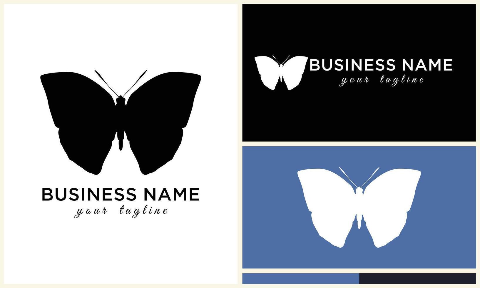 silhouette butterfly vector logo template