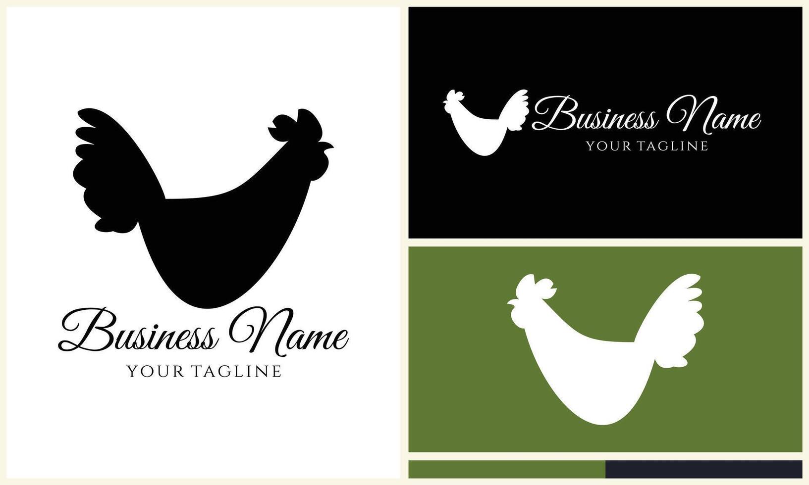 chicken hen rooster logo template vector