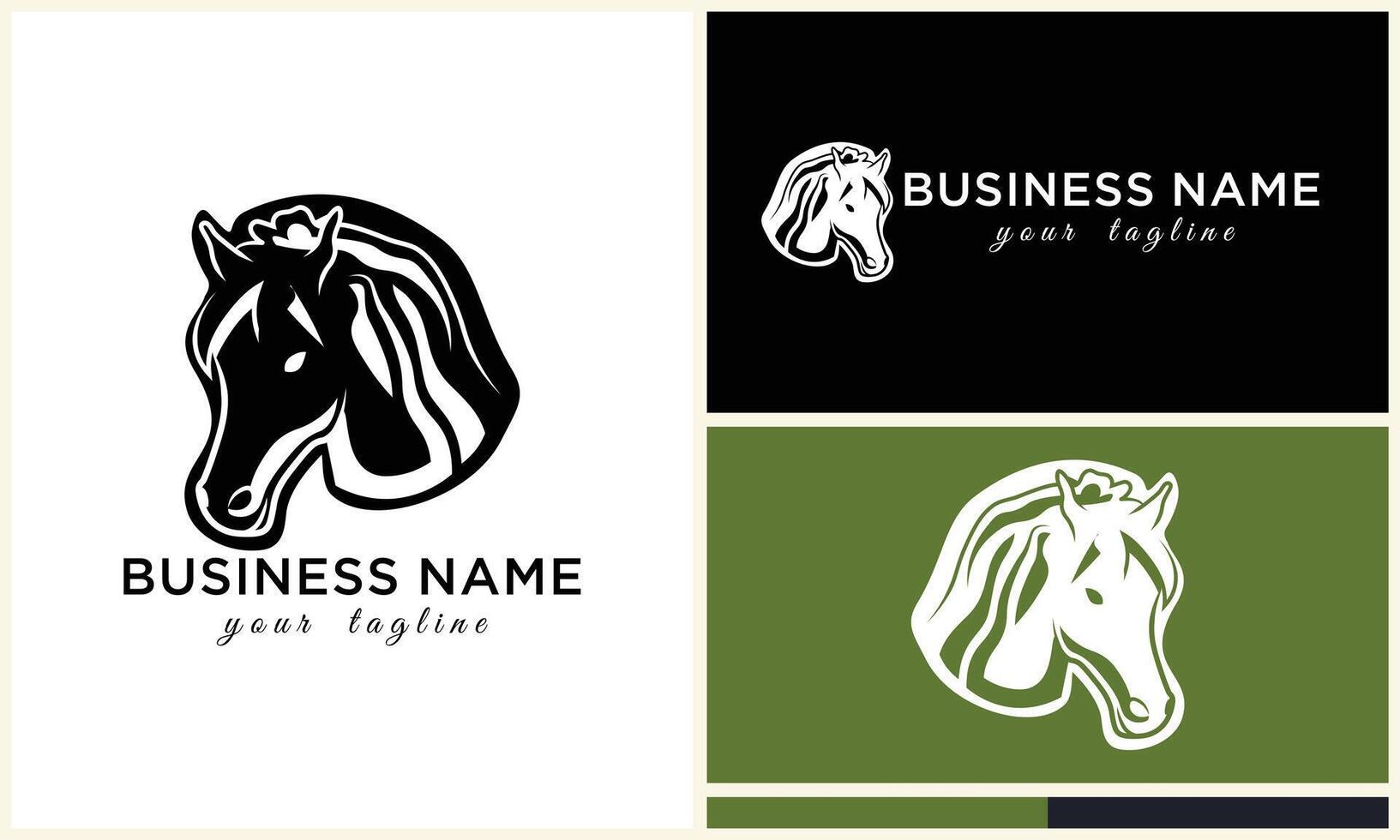 línea caballo cabeza logo diseño vector