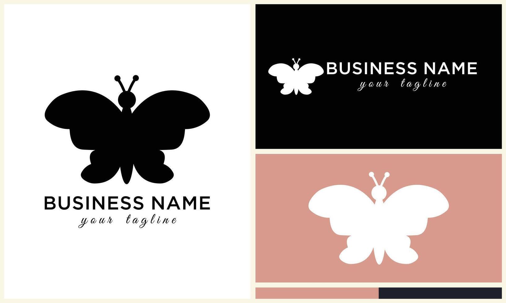 silhouette butterfly vector logo template