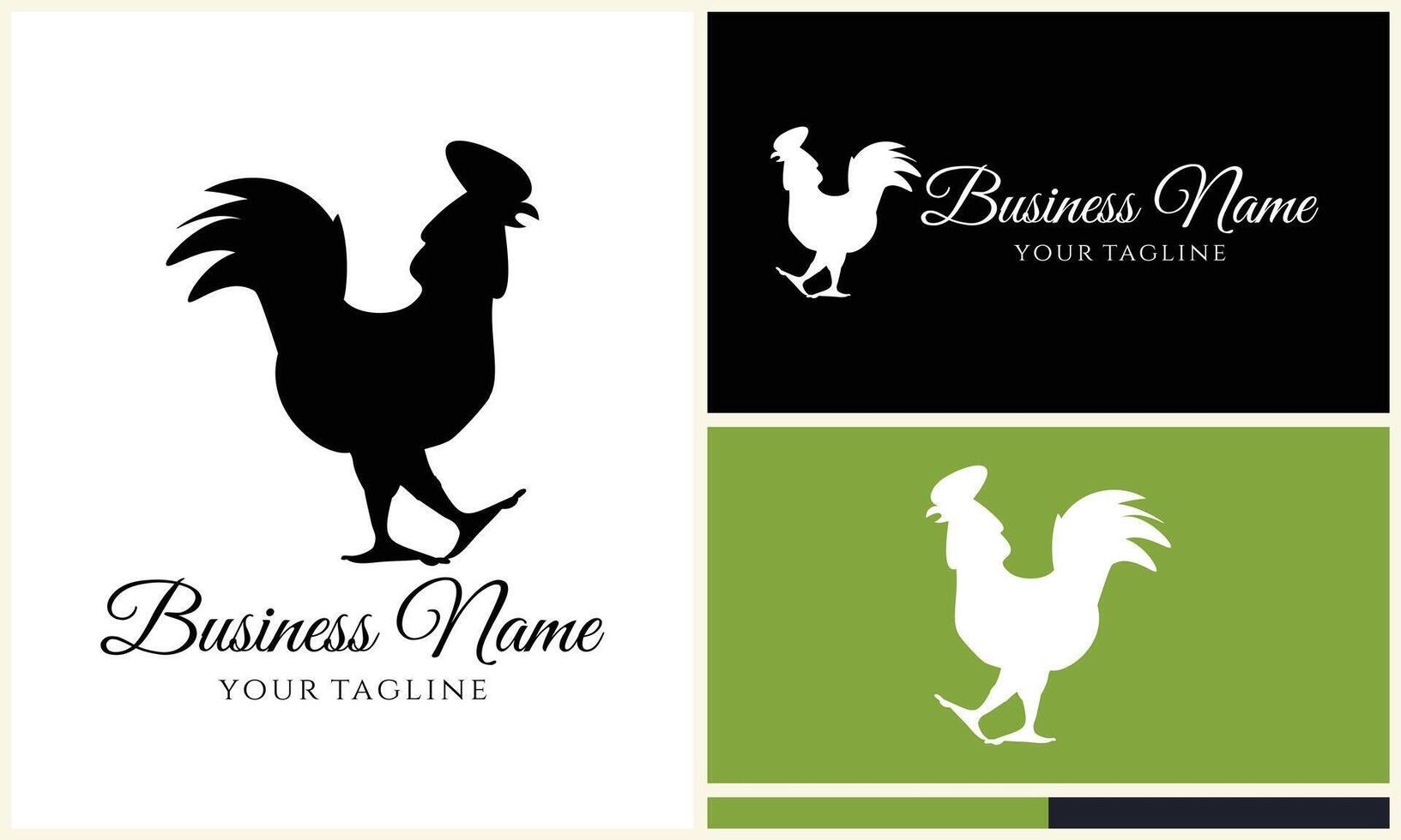 pollo gallina gallo logo modelo vector