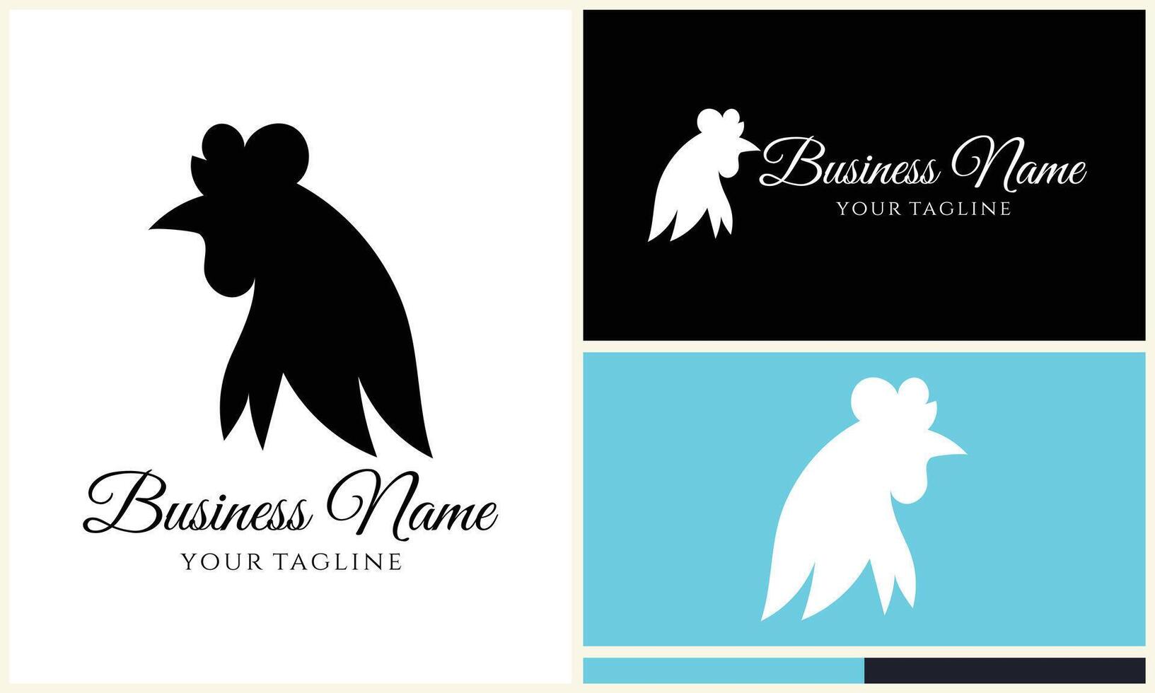 chicken hen rooster logo template vector