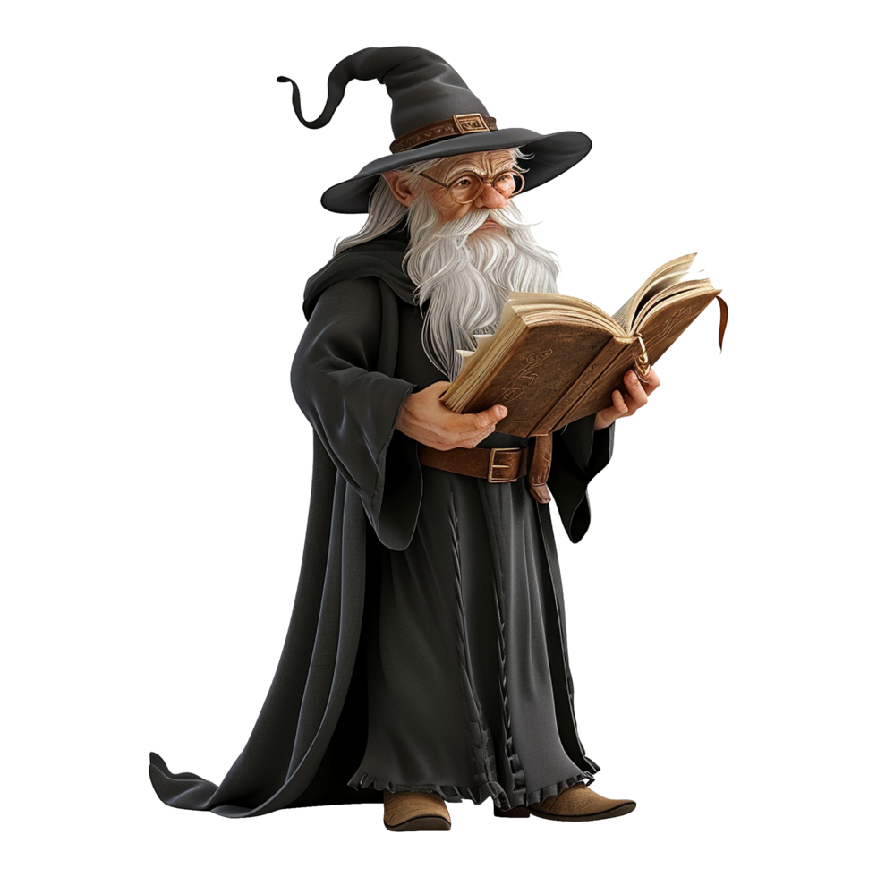 AI generated Cartoon wizard isolated on transparent background png