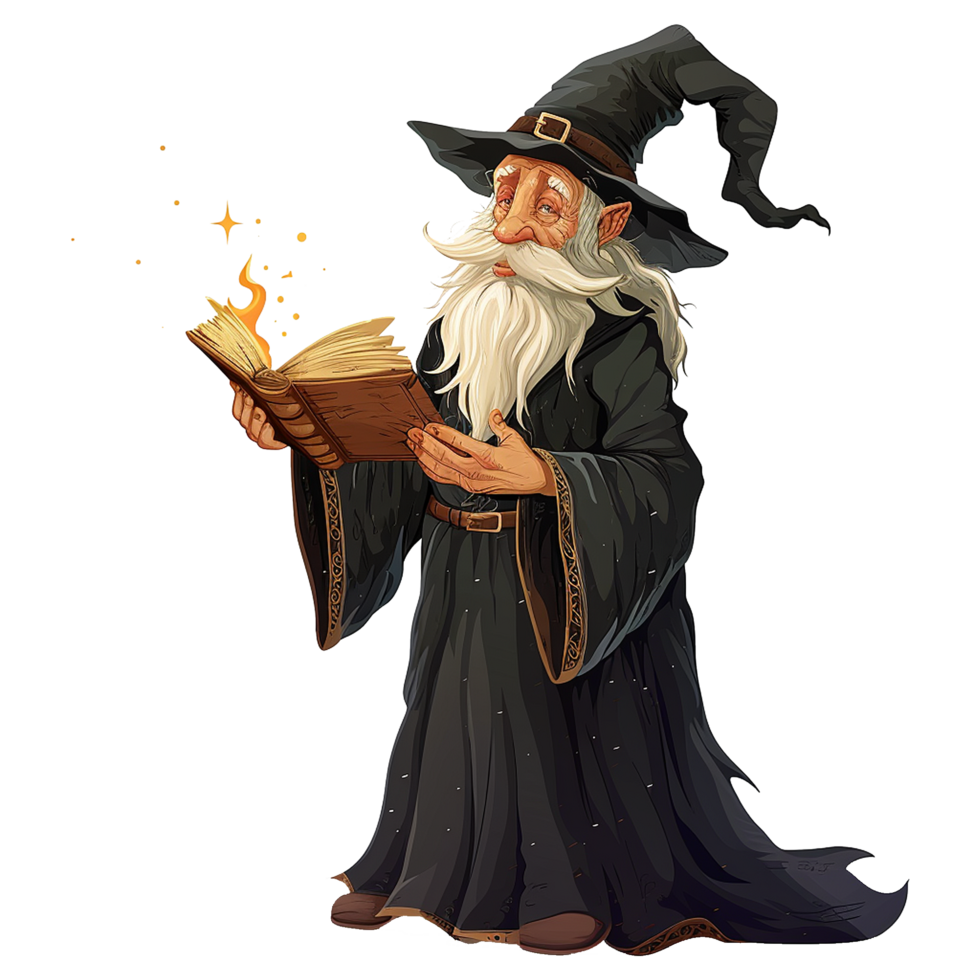 AI generated Cartoon wizard isolated on transparent background png