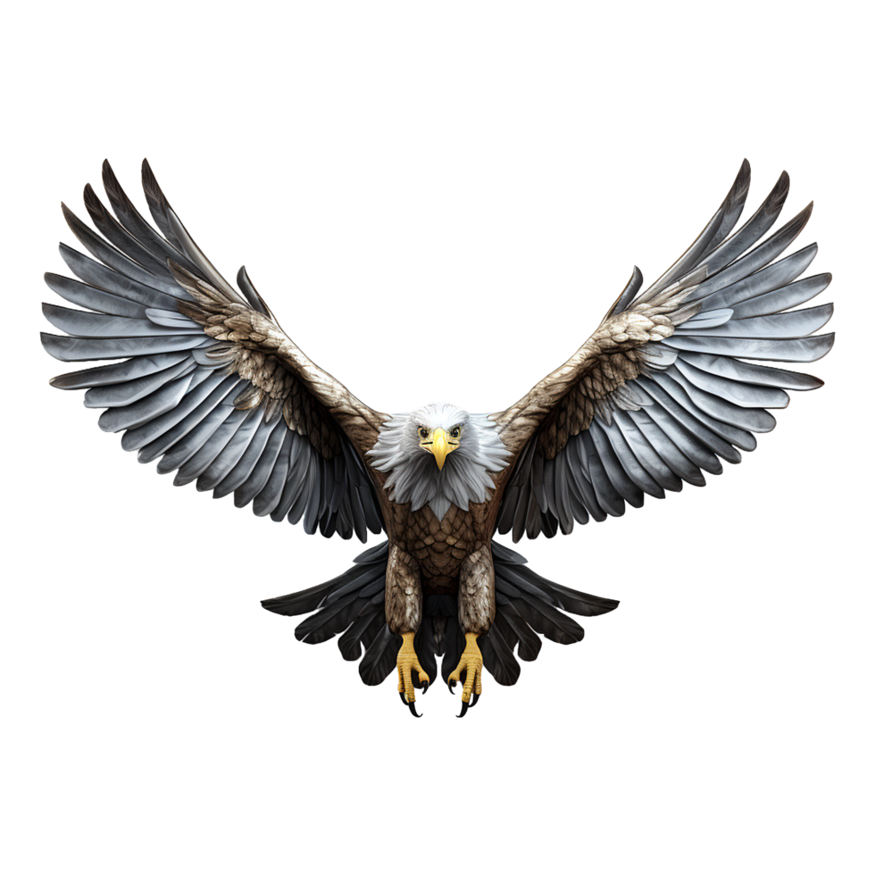 AI generated Flying eagle isolated on transparent background png