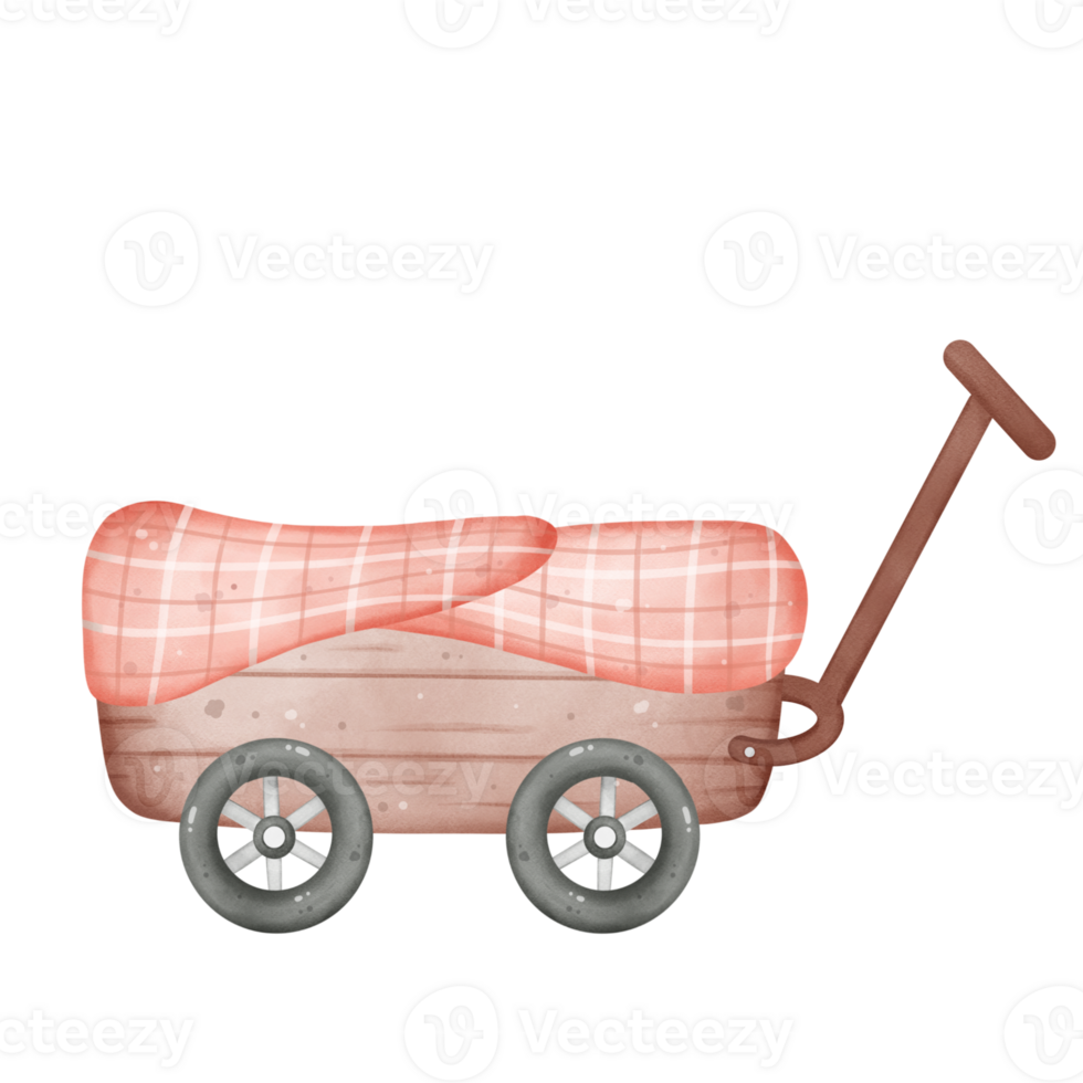 Illustration of a wooden cart png