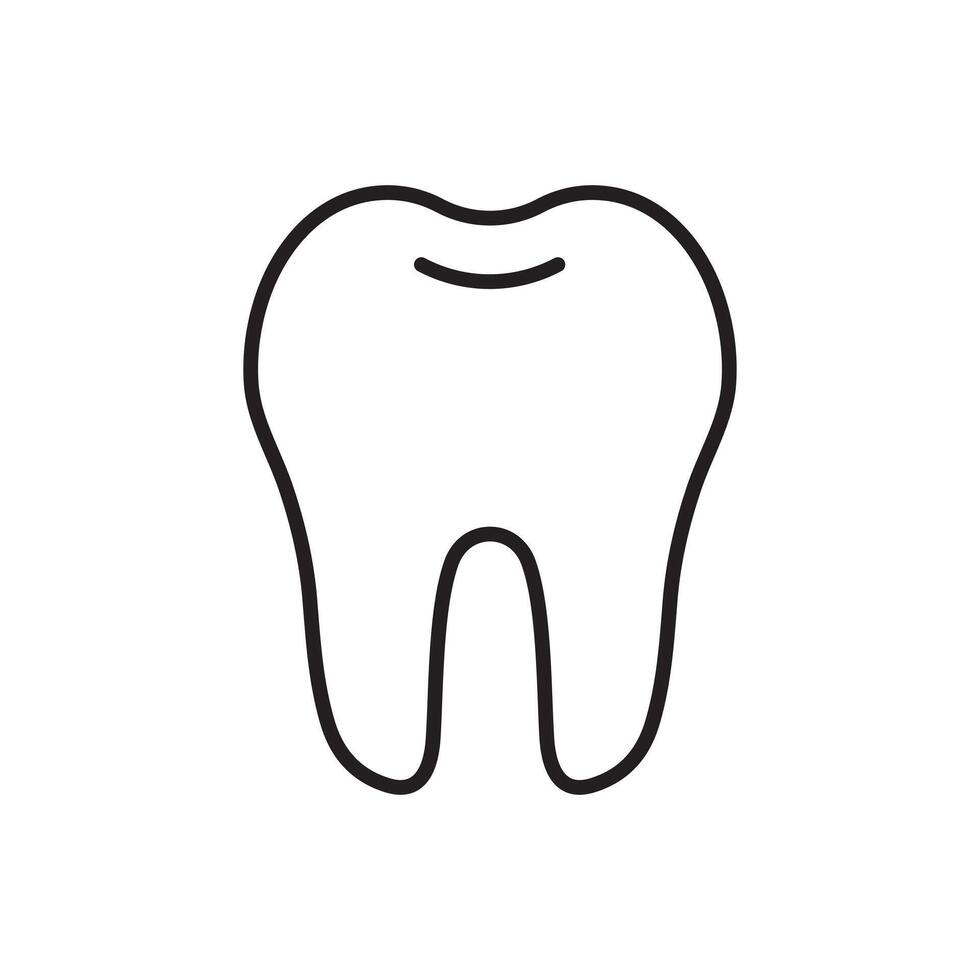 Tooth icon, linear icon. Line with expanded stroke. vector