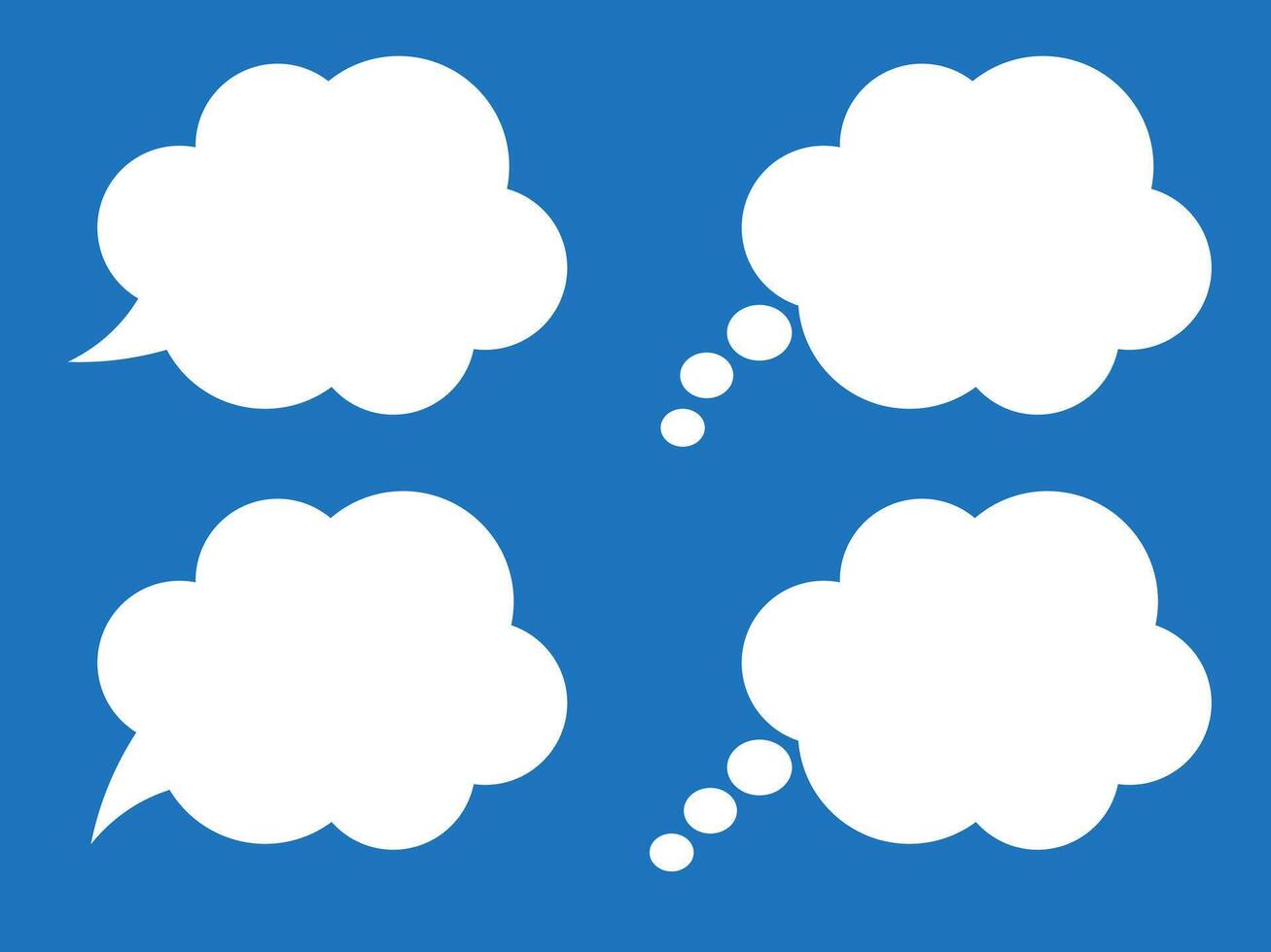 Thought bubble icon, thinking cloud vector icon for apps and websites. Set of speech bubbles. Speak bubble text, cartoon chatting box, message box.
