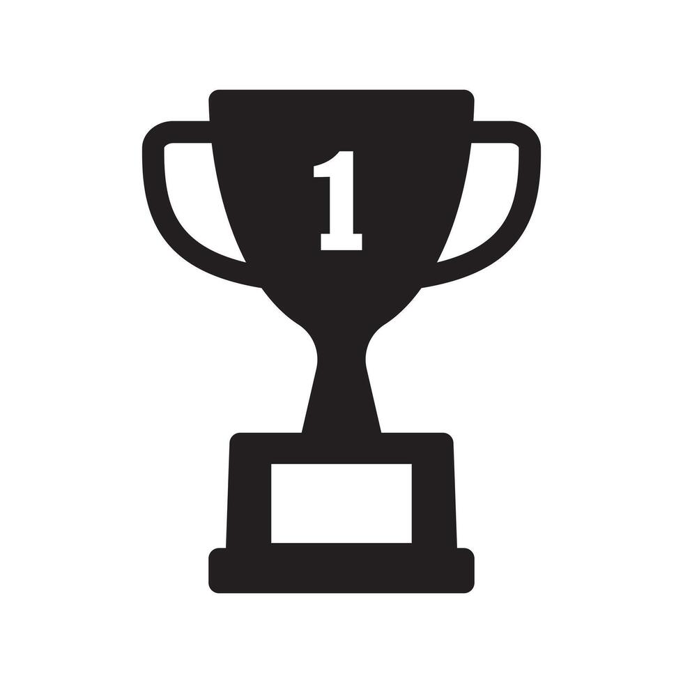 First place icon. Trophy cup, winner cup, victory cup vector icon.