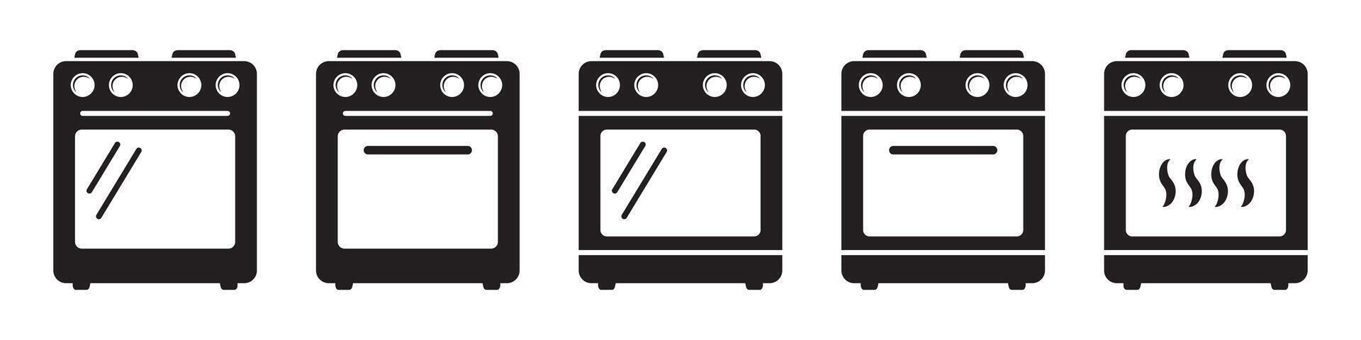 Stove oven icon, vector gas stove. Kitchen cooking appliance. Vector illustration.