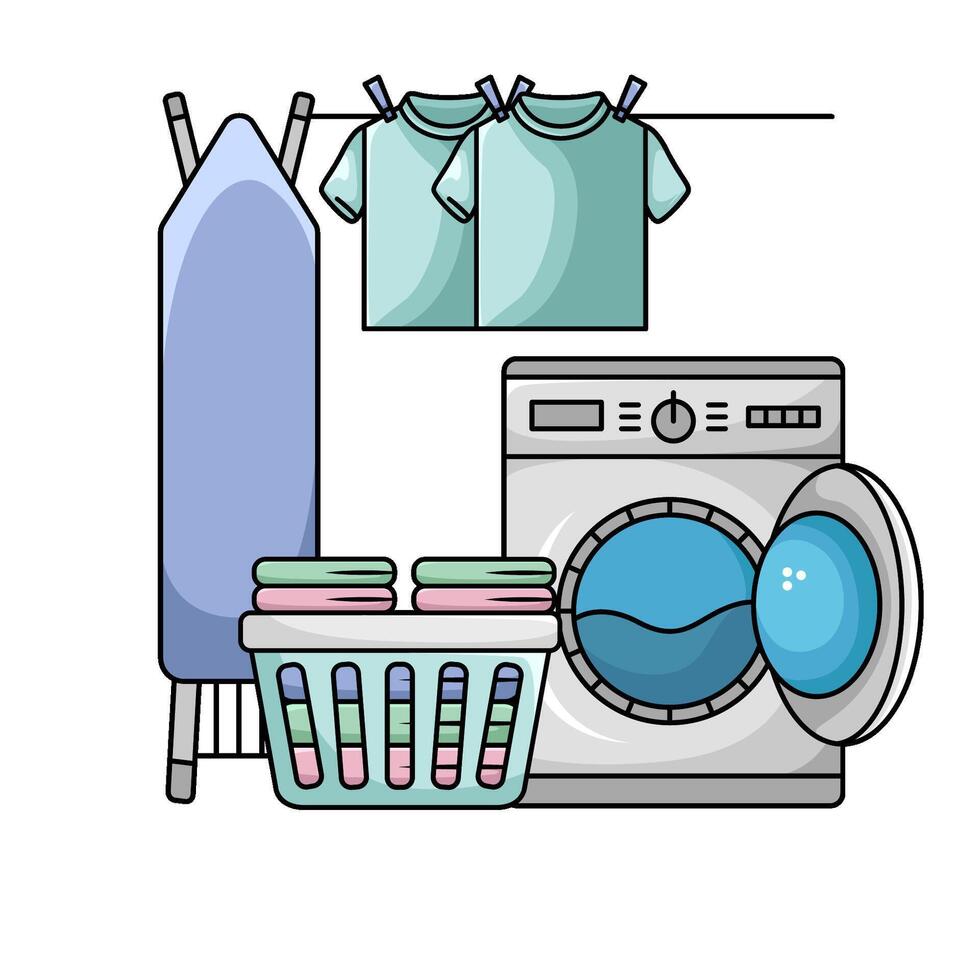 Illustration of washing machine vector