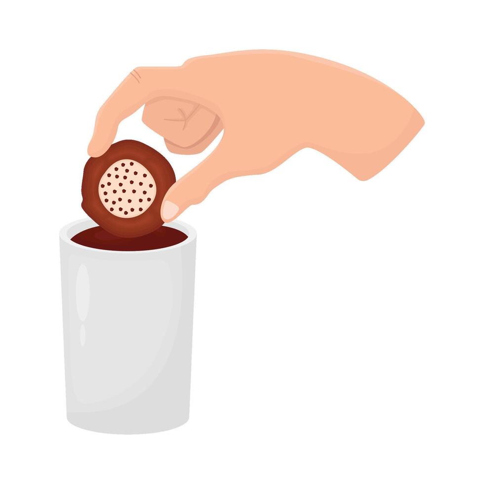 ilustración de caliente chocolate y galletas vector