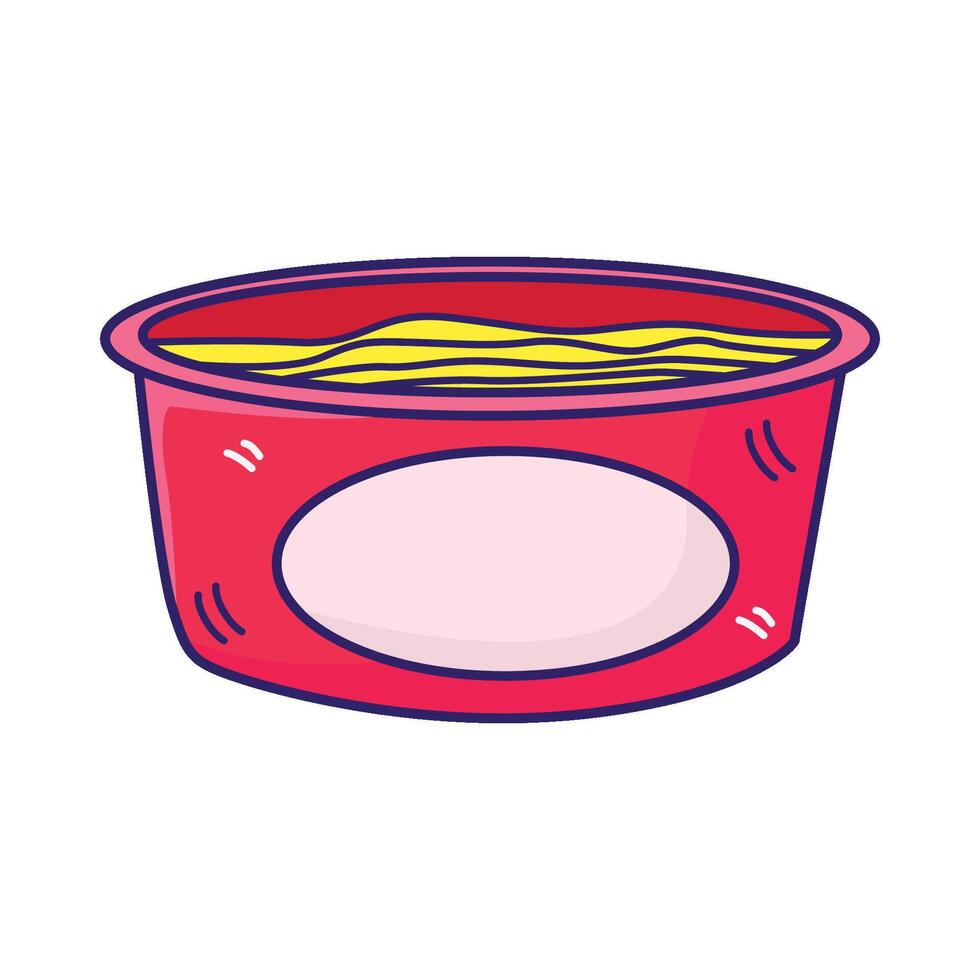 ilustración de instante fideos vector