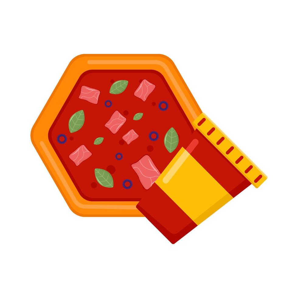 Illustration of pizza and soda vector