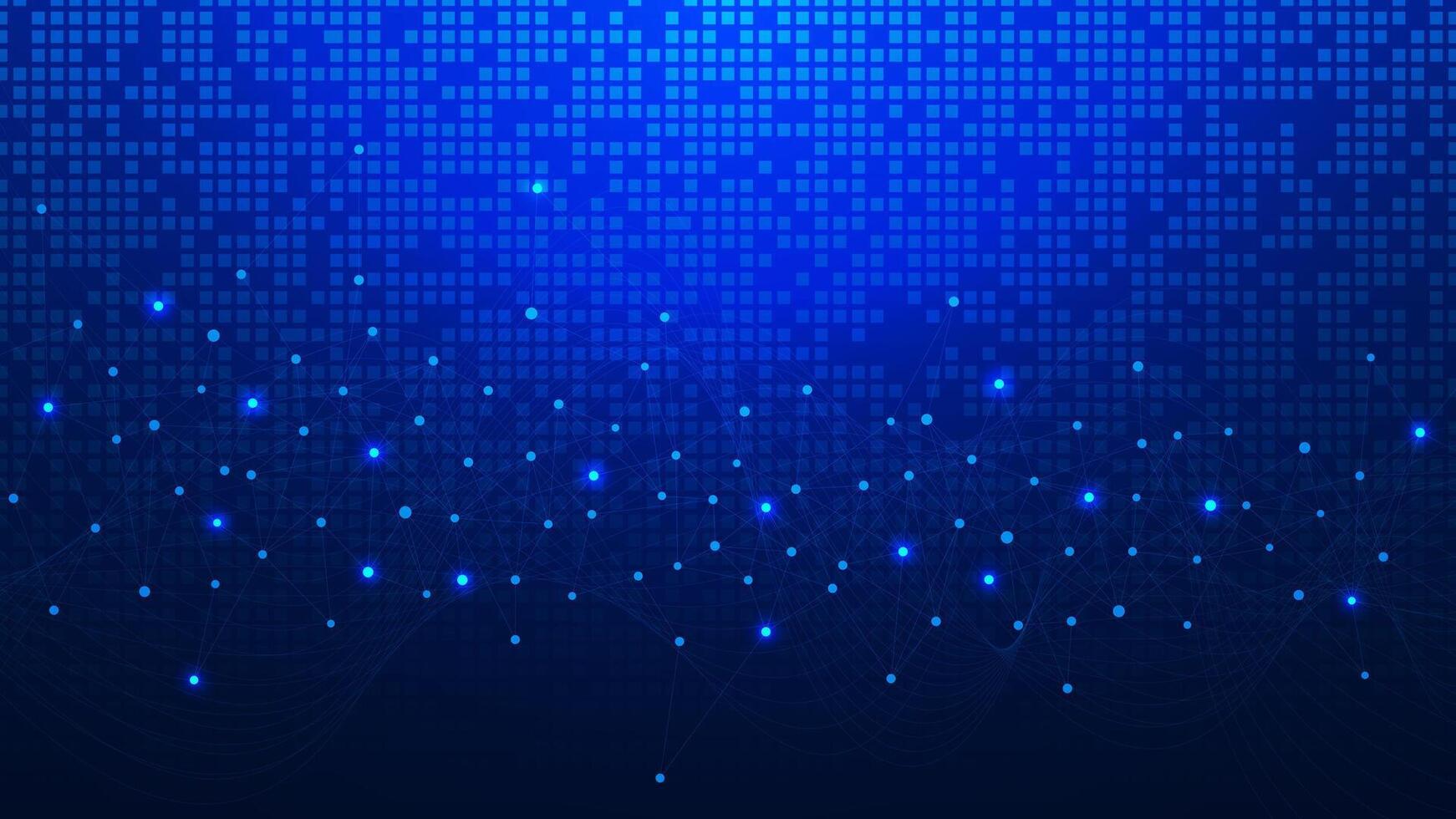 Abstract geometric with connected dots and lines for futuristic network, social networking and global communication technology and science concept. Vector illustration.