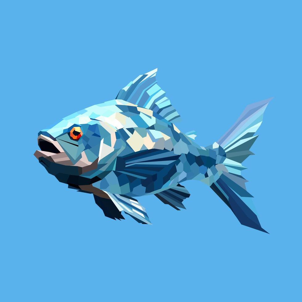 azul pescado vector