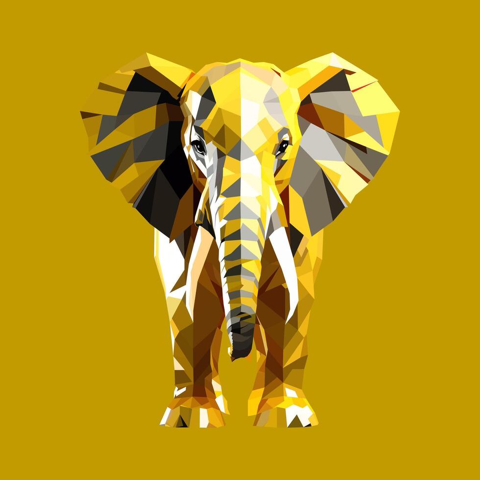 Yellow Elephant Vector