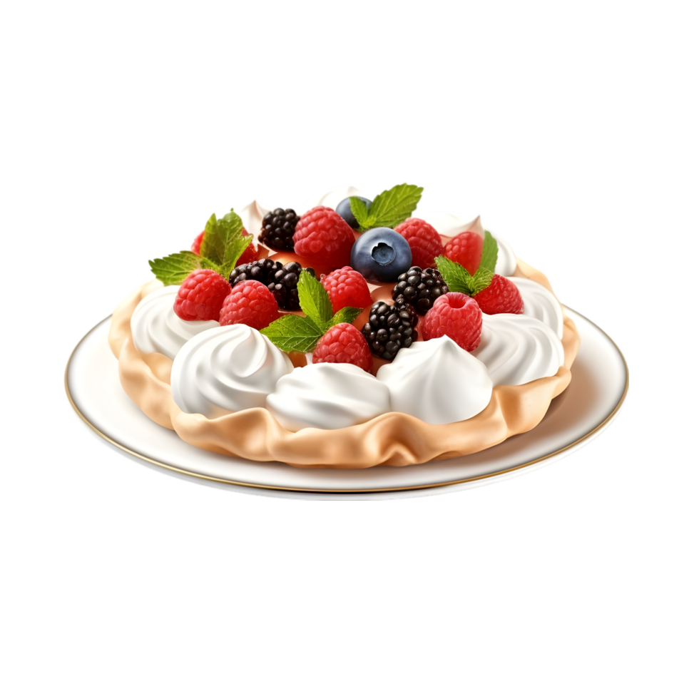 AI generated Pavlova food dish on transparent background PNG image