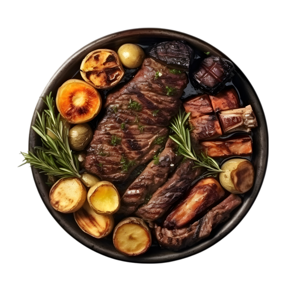 ai generado asado comida plato en transparente antecedentes png imagen