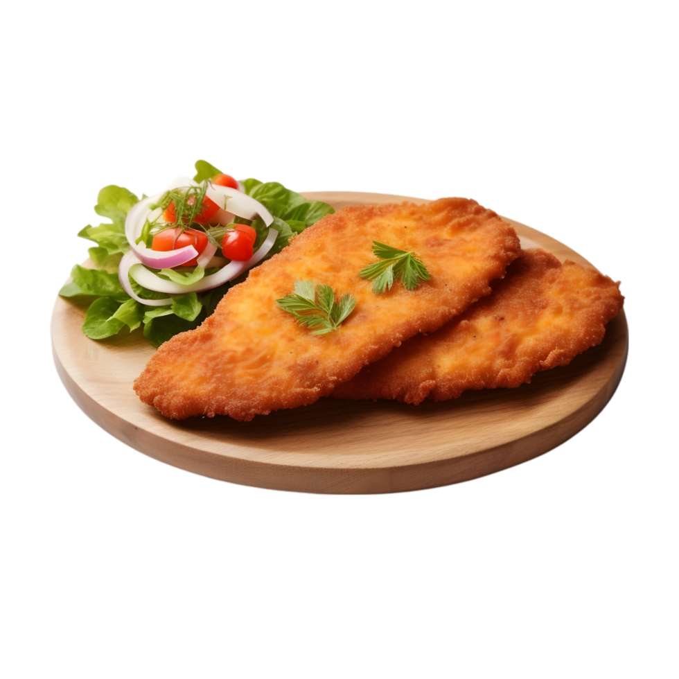 AI generated Milanesa food dish on transparent background PNG image