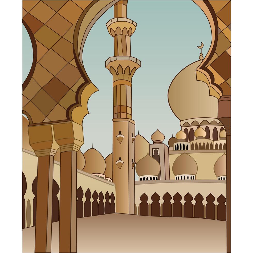 vector ilustración de zayed grandioso mezquita