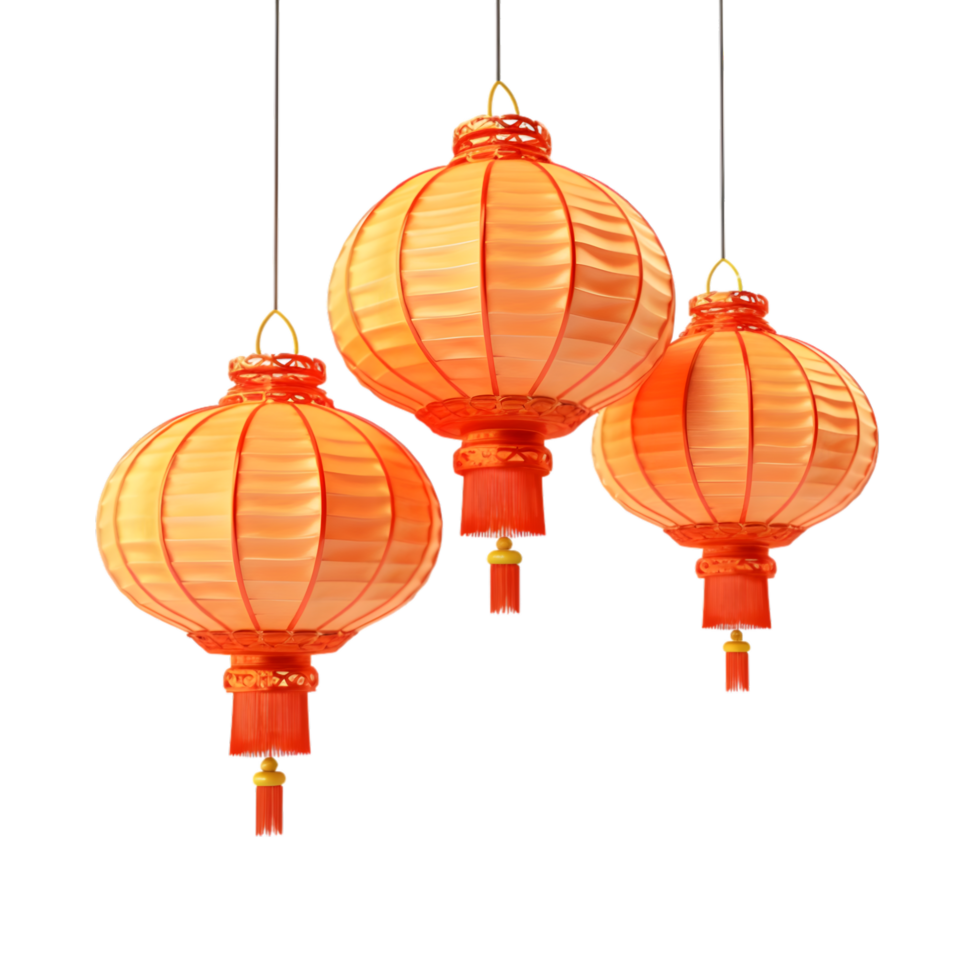 AI generated Chinese Lanterns on transparent background PNG image