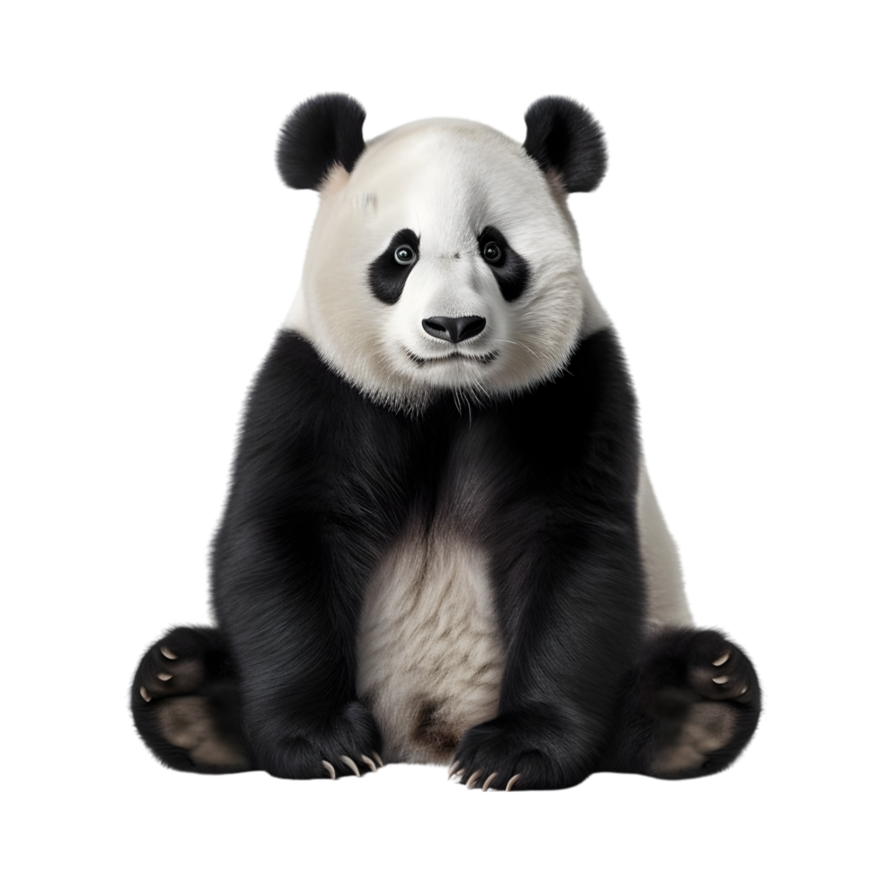 AI generated giant panda bear on transparent background PNG image