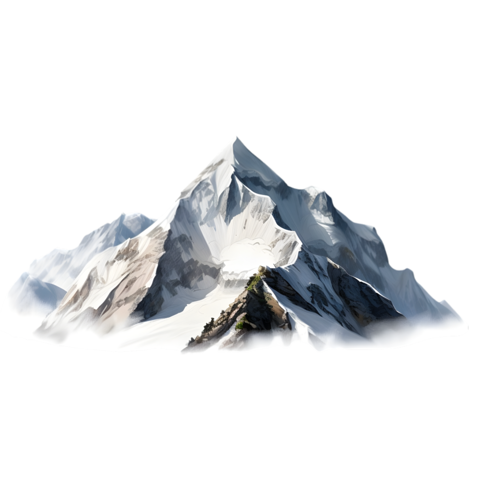 AI generated mountain on transparent background PNG image