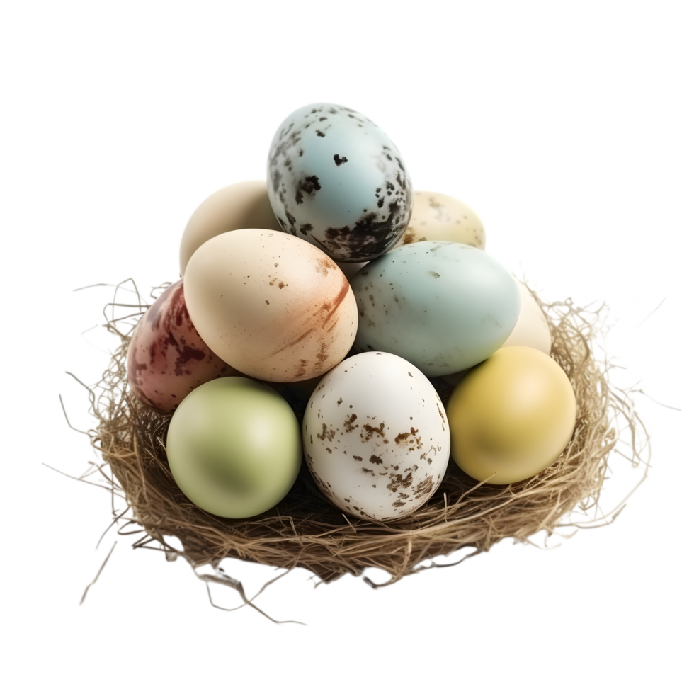 AI generated Easter Eggs on transparent background PNG image