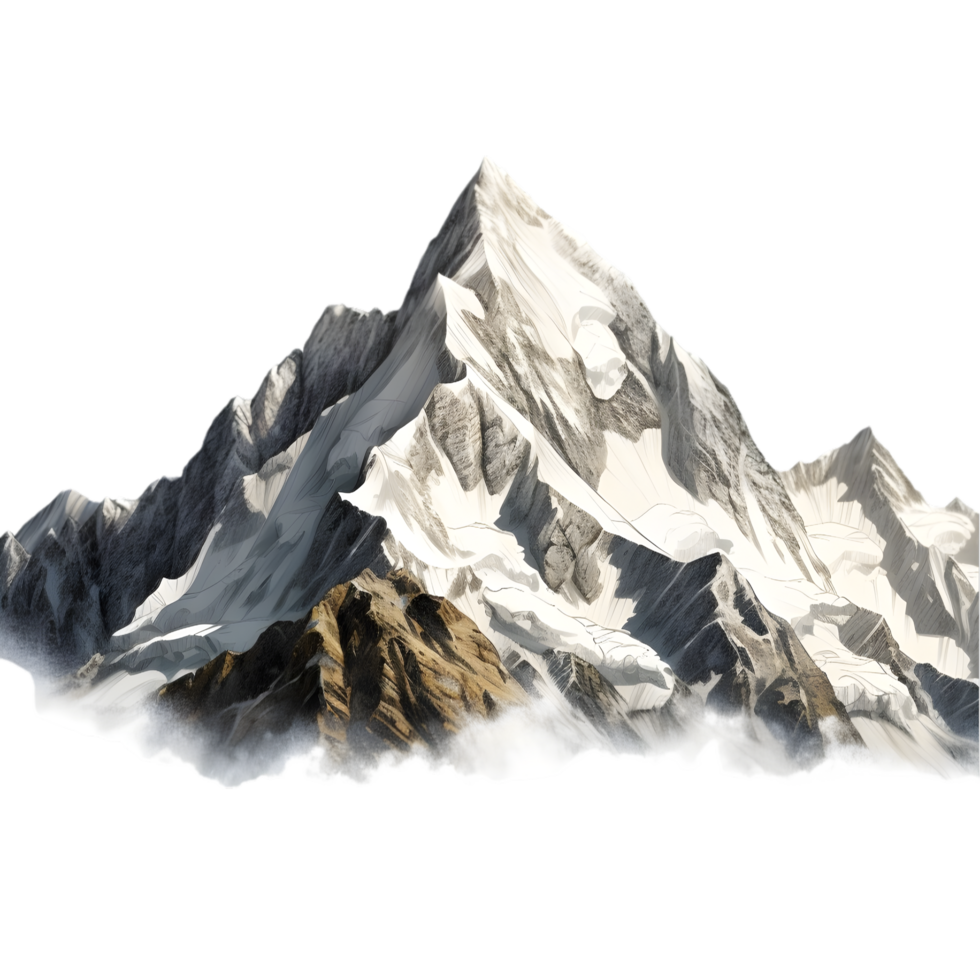 AI generated mountain on transparent background PNG image