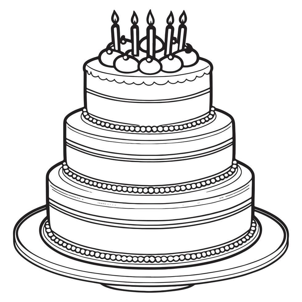 pastel contorno colorante página ilustración para niños y adulto vector