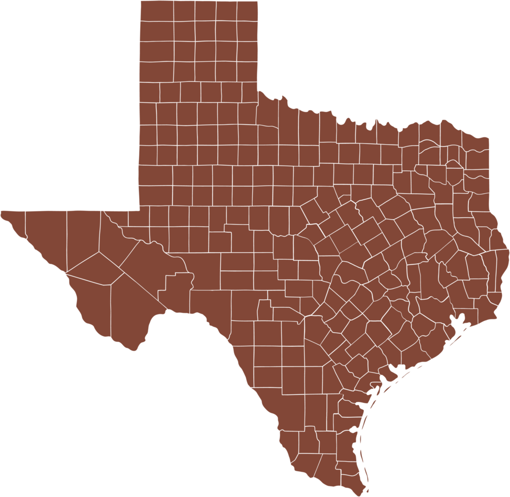 doodle freehand drawing of texas state map. png