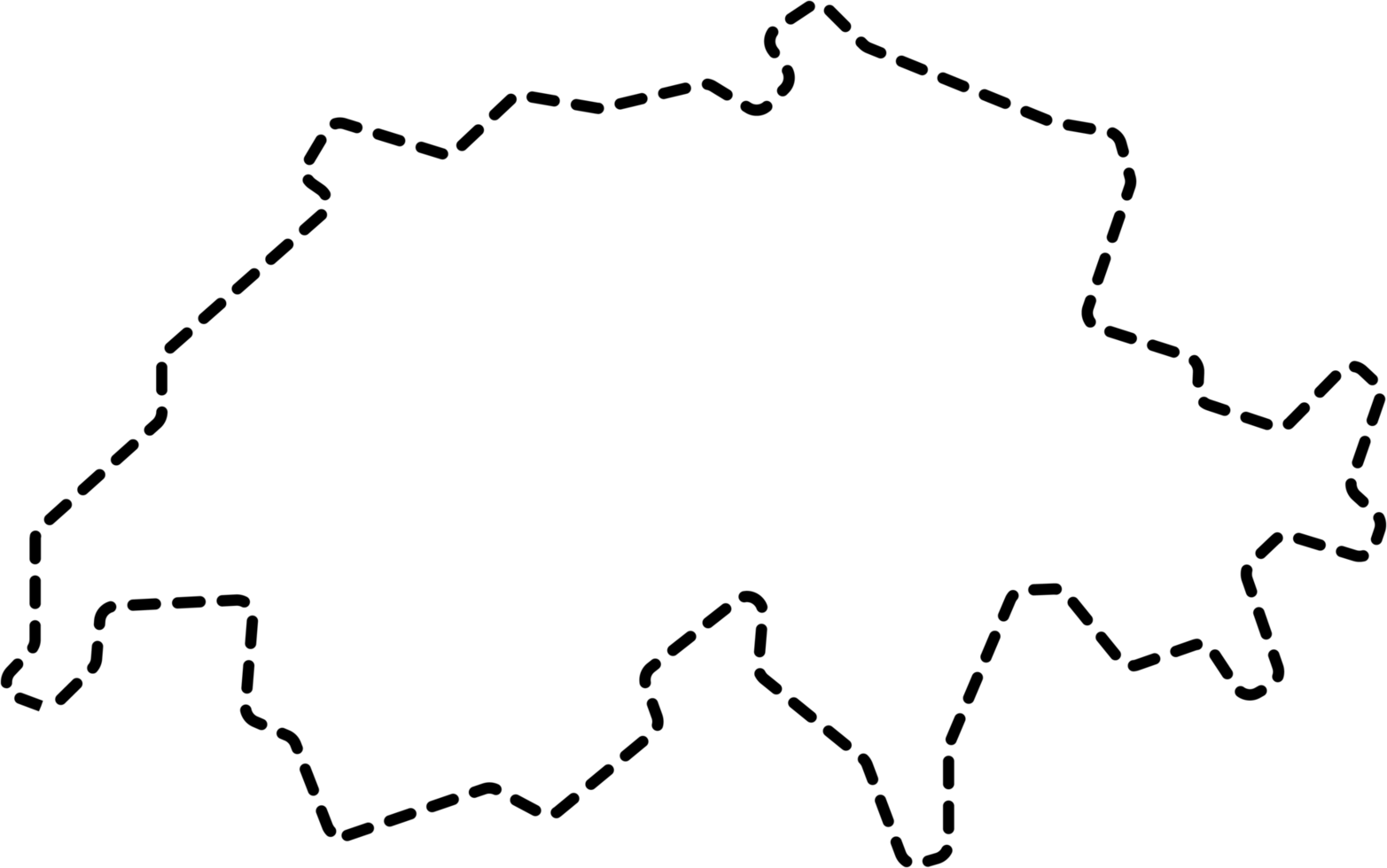 dash line drawing of switzerland map. png