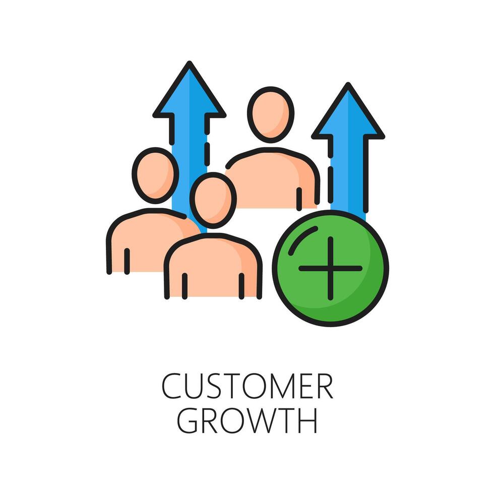 Customer growth, content delivery network icon vector