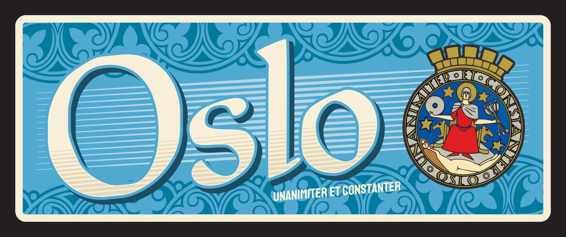 Oslo Norwegian city travel sticker vector