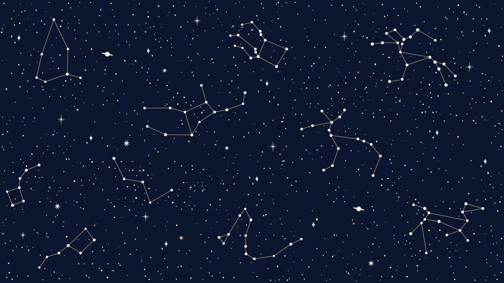 Space sky celestial seamless pattern of stars map vector