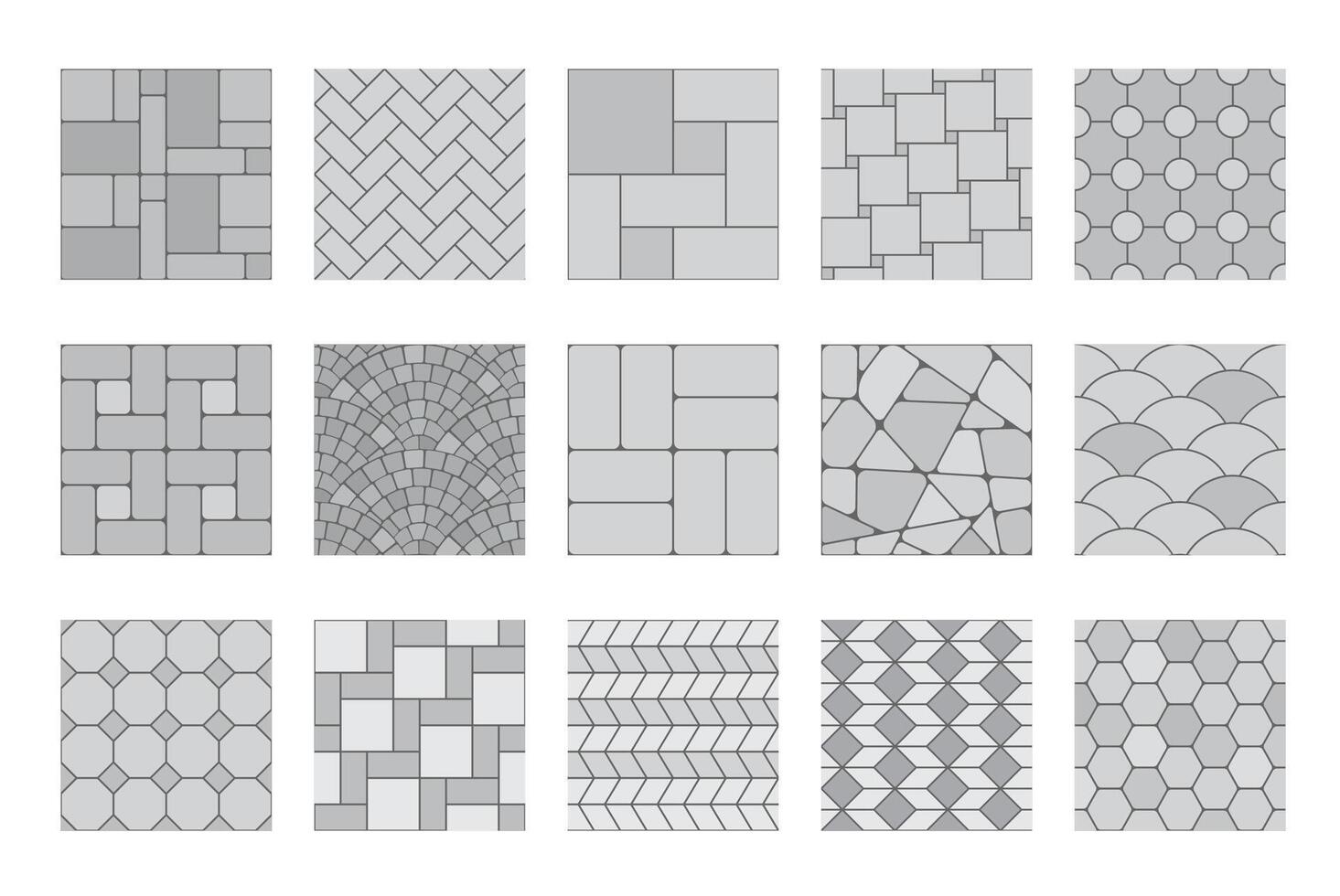 Pavement top view pattern, street grey cobblestone vector