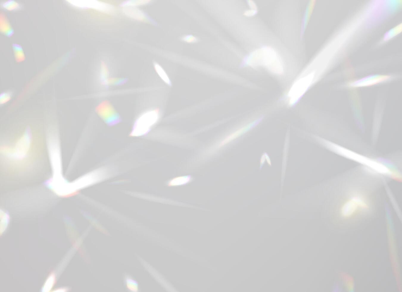 Prism light overlay, crystal diamond rainbow shine vector