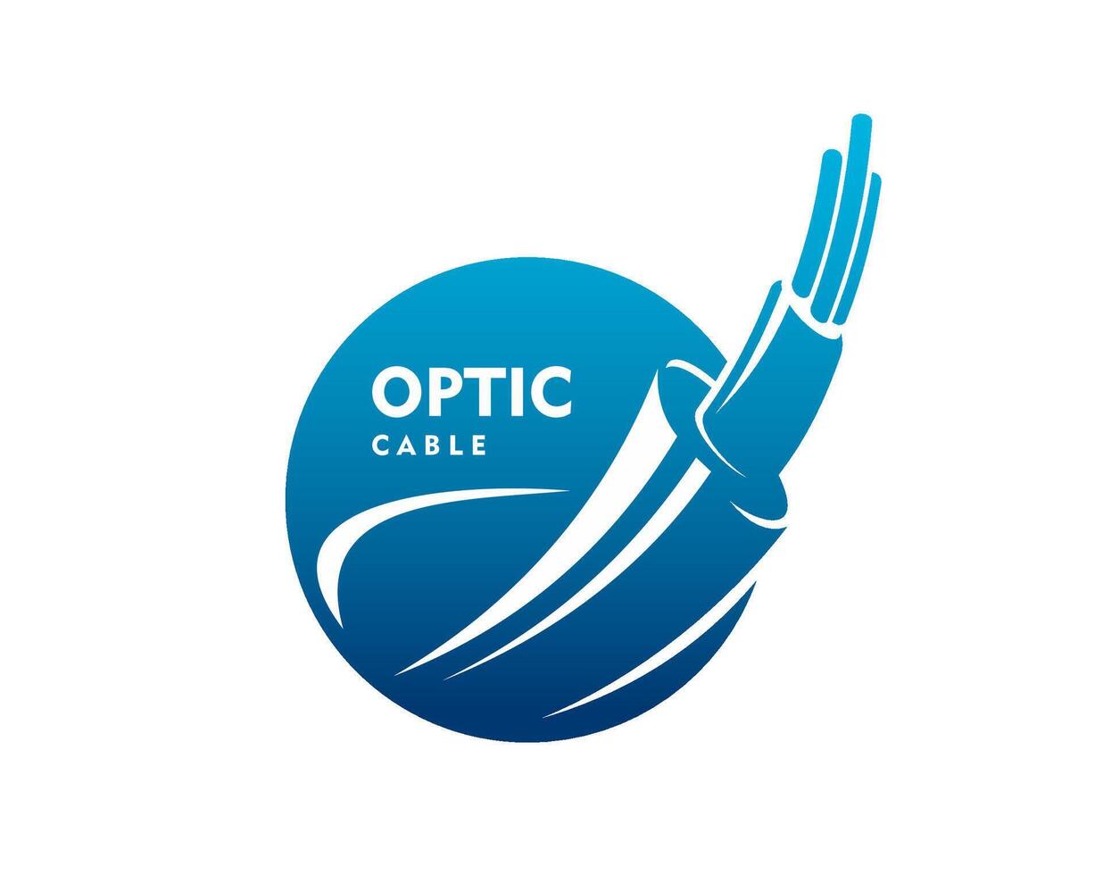 fibra óptico cable icono, tecnología, vector emblema
