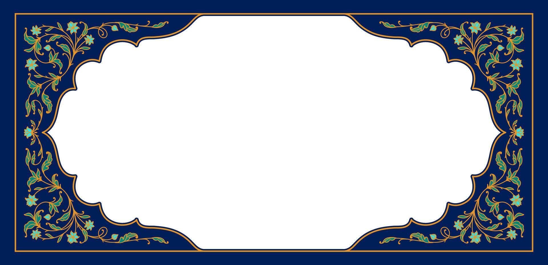 Oriental arabian frame with muslim floral motif vector